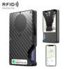 Find My Enabled Metal Wallet Built-in Tracker Chip & RFID Blocking  Anti-Loss Aluminum Card Holder with Sound Alert