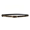 Women Dress-Embellished Denim PU Thin Belt, Leopard Print, White, Black, Light Tan