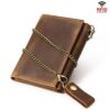 HUMERPAUL BP666 Men Leather Anti-Skimming Wallet Vintage Coin Purse Tri-fold Casual Card Holder