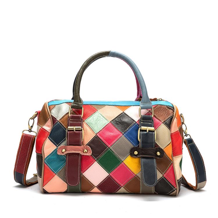 Leather Casual Large Capacity Patchwork Handbag Shoulder Bag