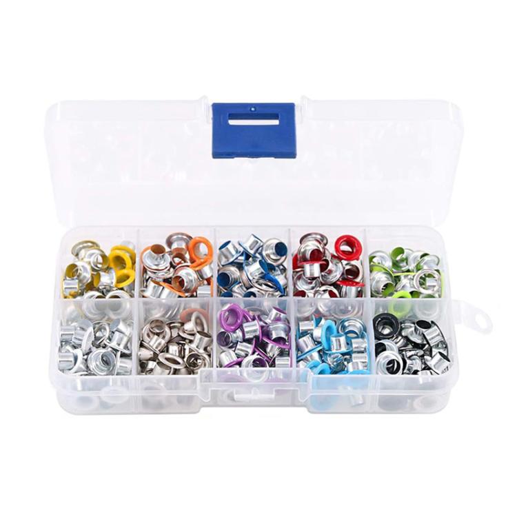 5mm Metal Eyelets For Clothing, Shoes & Belts, 10-Slot Storage Box, With Pliers Aircraft Packaging, With Pliers OPP Bag