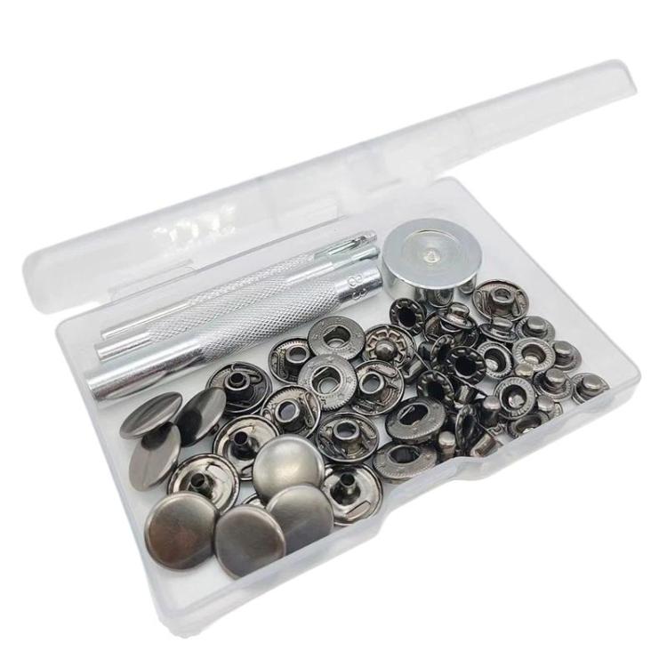 15mm Metal Snap Fastener Kit Clothing Buttons, 12sets Black, 12sets Silver, 12sets Gold, 12sets Bronze Green, 20sets Black, 20sets Gold, 20sets Silver, 20sets Bronze Green, 20sets 4 Colors