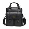 WEIXIER Mens Messenger Bag Vintage PU Leather Briefcase for Business & Travel Crossbody Handbag with Multi-Pockets