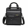 WEIXIER T666 Mens Vertical Messenger Bag PU Leather Crossbody Shoulder Bag Business Briefcase for Work Travel