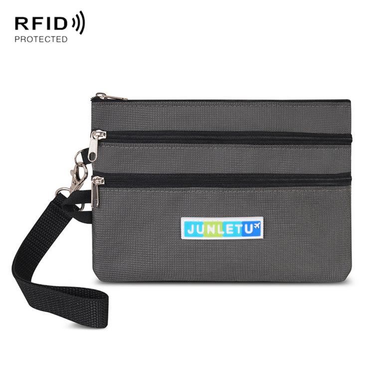 JUNLETU ID Anti-Skimming Card Pouch Multifunctional Coin ID Passport Storage Case