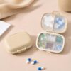 Travel Pill Organizer 8 Compartments Wheat Straw Pill Box for Purse Portable Pocket Medicine Case with Moisture-Proof Lids
