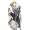 Winter Beveled Scarf Cashmere Plaid Color Matching Tassel Irregular Shawl, 205 x 65cm