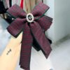 Women College Style Houndstooth Pattern Bow Tie Diamond Bow-knot Brooch Shirt Accessories