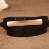 Women Flat Super Long Alloy Buckle Genuine Leather Fine Belt, Size: 1000 x 12mm