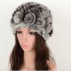 Real Rabbit Fur Grass Pineapple Hat Korean Version of the Women's Warm Earmuffs, Purple, Red and brown, Red and black, white and black, white and brown, black and black, black and brown, double black, double brown, Colorful 1, Colorful 2, Colorful 3...