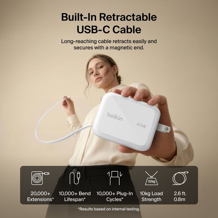 1bbd5e049aafeeb7_WCH023dqWH-boostcharge-pro-retractable-gan-wall-charger-45w-resized-webgg02-2000x2000-us__lz__en_US Belkin UltraCharge New Retractable GaN Wall Charger 45W, White, US Plug