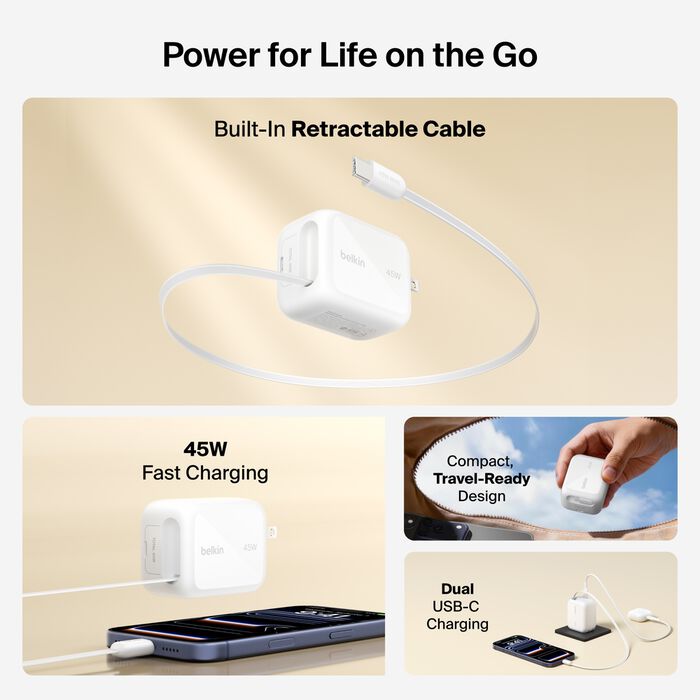 42f0866676913757_WCH023dqWH-boostcharge-pro-retractable-gan-wall-charger-45w-resized-webgg01-2000x2000-us__lz__en_US Belkin UltraCharge New Retractable GaN Wall Charger 45W, White, US Plug