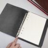 A5 Faux Leather Loose-leaf Grid Notebook, Checkered Core, Blank Inner Core, Cornell Horizontal Wire Inner Core, Cornell Checkered Core