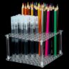 YX163 96-Hole Acrylic Paint Brush Pencils Stand, YX163 (Transparent), YX163 (Black)
