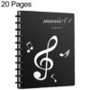 A4 Size Mushroom-shaped Button Music Sheet Binder Folder with Index Tabs, Black 20 Pages, Black 30 Pages, Pink 30 Pages, Blue 30 Pages, Pink 30 Pages+Pen+Notebook, Blue 30 Pages+Pen+Notebook, Black 40 Pages, Black 40 Pages+Pen+Notebook...