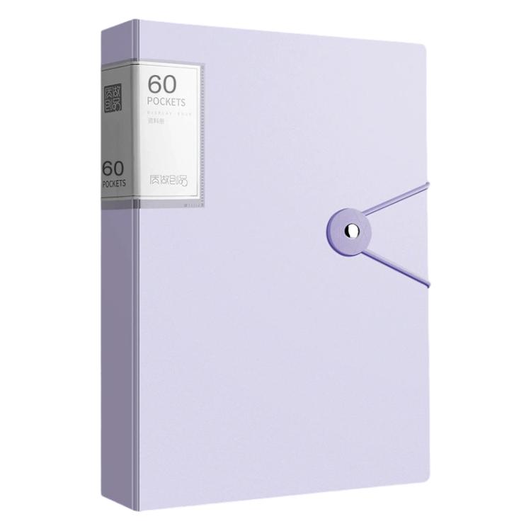 A4 Transparent Inner Pocket Document Storage Folder with Buckle, 60 Pockets, 100 Pockets