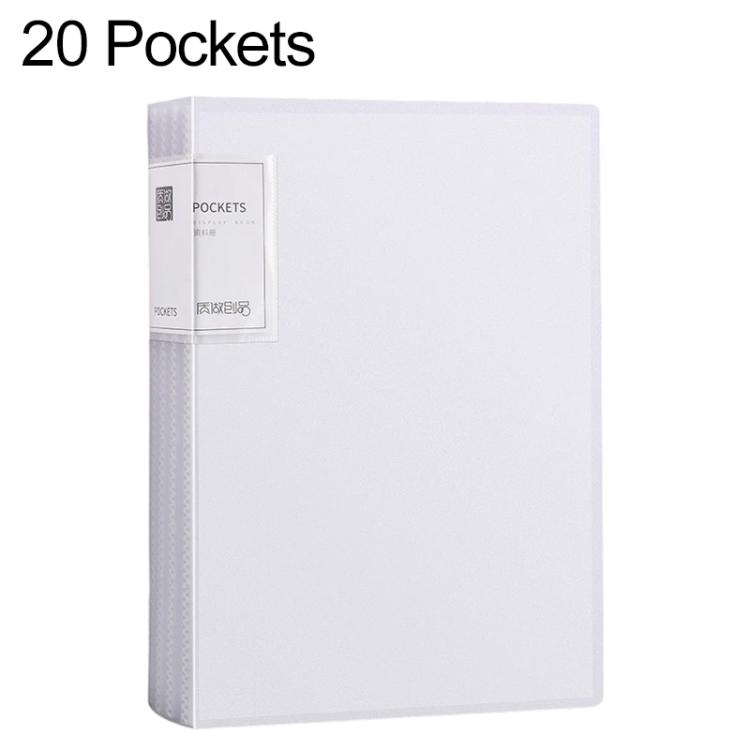 A4 Translucent Inner Pocket Document Storage Folder, 20 Pockets, 30 Pockets, 40 Pockets, 60 Pockets
