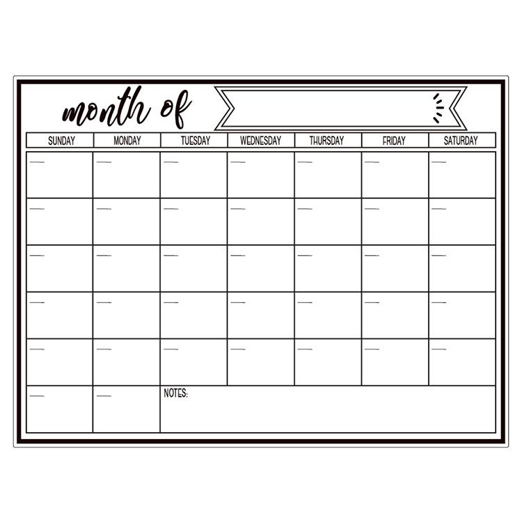Monthly Plan Magnetic Refrigerator Message Board, 21x28cm, 42x29.7cm