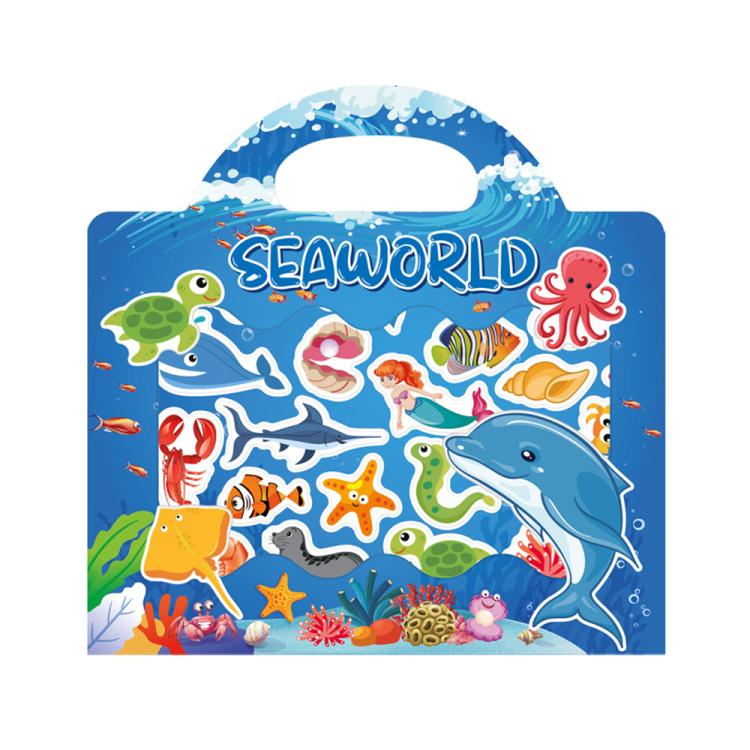 Children Early Education DIY Waterproof Reusable Stickers, Horizontal Ocean T34