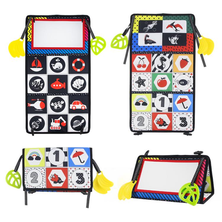 Early Childhood Education Foldable Cloth Book Toy with Distorting Mirror, Number, Number+4-page Cloth Book, Number+4-page Dinosaur Book&Teether, Number+4-page Animals Book&Teether, Letter, Letter+4-page Cloth Book, Letter+3-page Cloth Book...