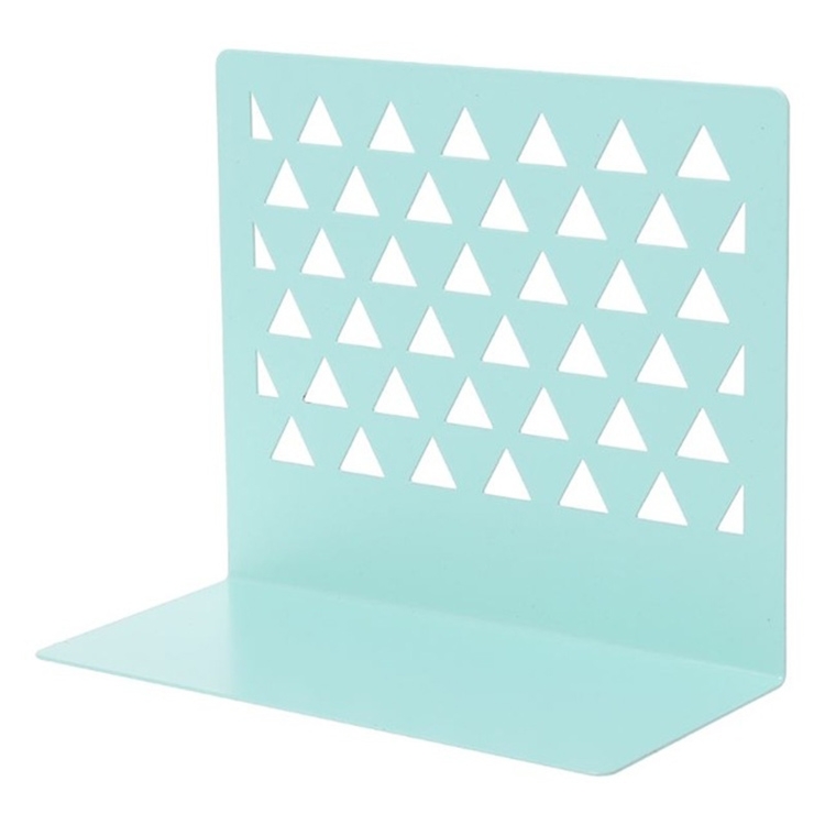 Metal Triangular Hollow Desktop Organizer Bookends Support Stand Holder Shelf Bookrack Home Office Supplies