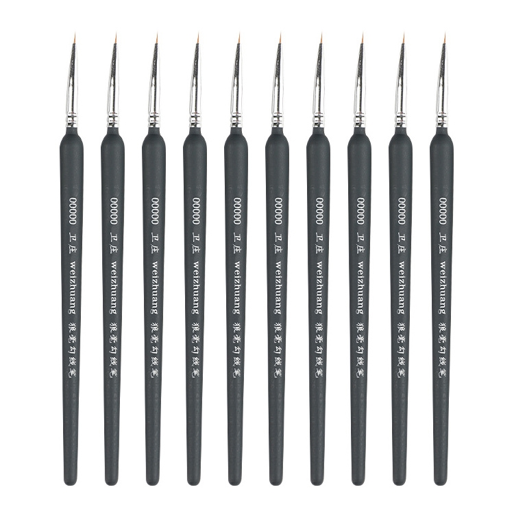 WeiZhuang Hook Line Pen Painting Hand-painted Watercolor Wolf Mint Hook Line Pen Painting Stroke Thin Line Brush, 10 PCS 00000 Dark Blue, 10 PCS 000 Dark Blue, 10 PCS 00 Dark Blue, 10 PCS 0 Dark Blue, 10 PCS 1 Dark Blue, 10 PCS 2 Dark Blue...