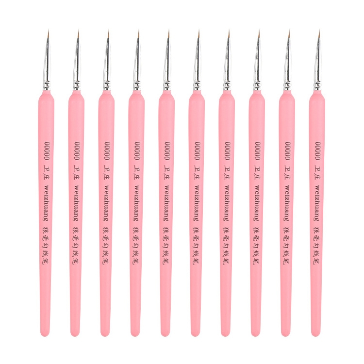 WeiZhuang Hook Line Pen Painting Hand-painted Watercolor Wolf Mint Hook Line Pen Painting Stroke Thin Line Brush, 10 PCS 00000 Pink, 10 PCS 000 Pink, 10 PCS 00 Pink, 10 PCS 0 Pink, 10 PCS 1 Pink, 10 PCS 2 Pink, 10 PCS 3 Pink, 10 PCS 4 Pink, 10 PCS 5 Pi...