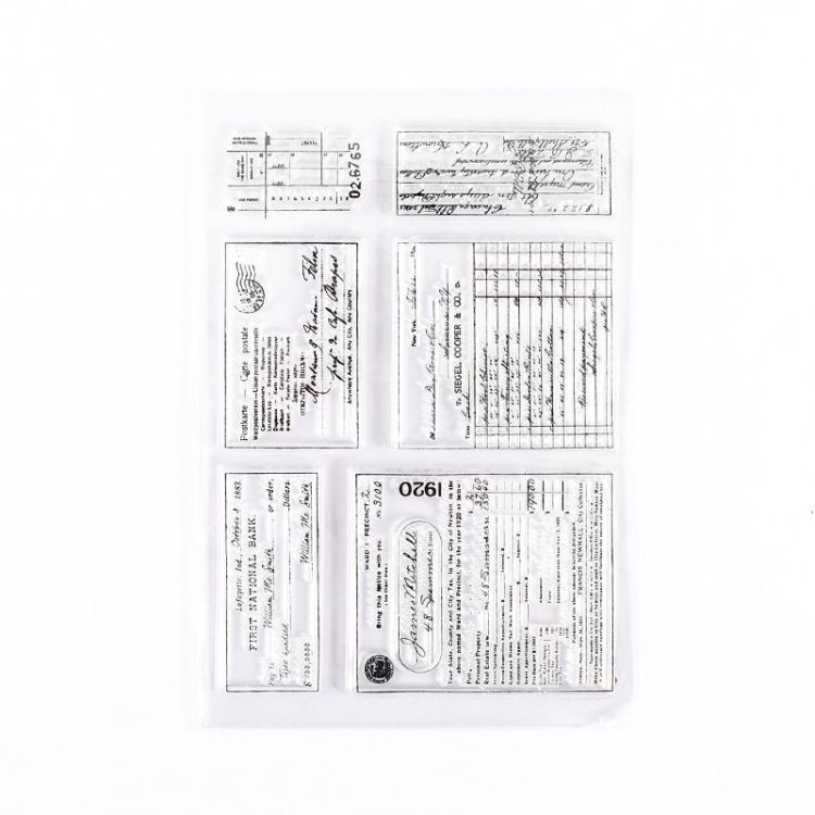 5 PCS Vintage Botanical Arrangement Handbook Clear Silicone Stamp