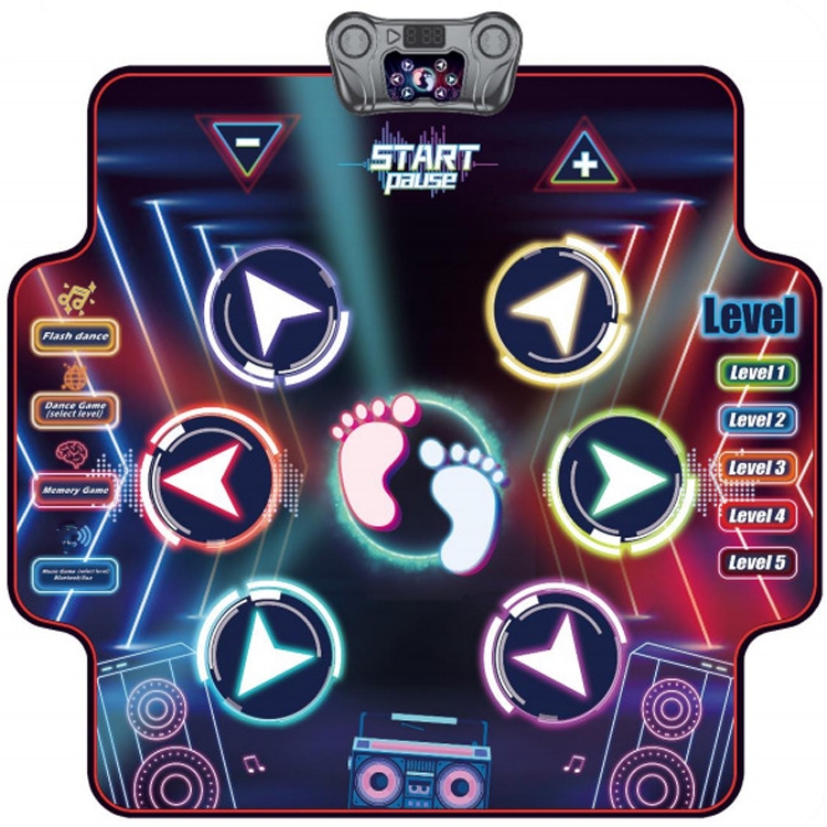 Bluetooth Music Dance Mat 4 Modes Light Up Stepping Floor Mat 100x89cm, 5004 Style, 5006 Style