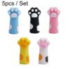 Cute Cats Paw Pencil Cap Student Cartoon Pencil Soft Silicone Protective Case, 5pcs / Set