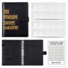 A5 100 Day Savings Challenge Envelope Budget Planner Binder Notebook Handbook, Words Black, Pattern Black, Words Blue, Pattern Blue, Pattern Pink, Words Pink