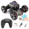 Children RC Car Toy Lights Electric Gesture Sensor Remote Control Twisting Stunt Car, Orange Dual RC, Green Dual RC, Orange Single RC, Green Single RC
