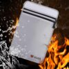 Double Zipper Pockets Fireproof Document Bag Valuables Storage Pouch, 10.6x6.9 Inch