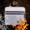 Double Zipper Pockets Fireproof Document Bag Valuables Storage Pouch, 10.6x6.9 Inch
