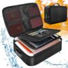 Fireproof and Waterproof Document Storage Bag Handbag with Password Lock, 14.2x10.6x3.9 Inch