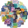 2sets English Stickers Personalized Decorative Luggage Notebook Waterproof Removable Stickers