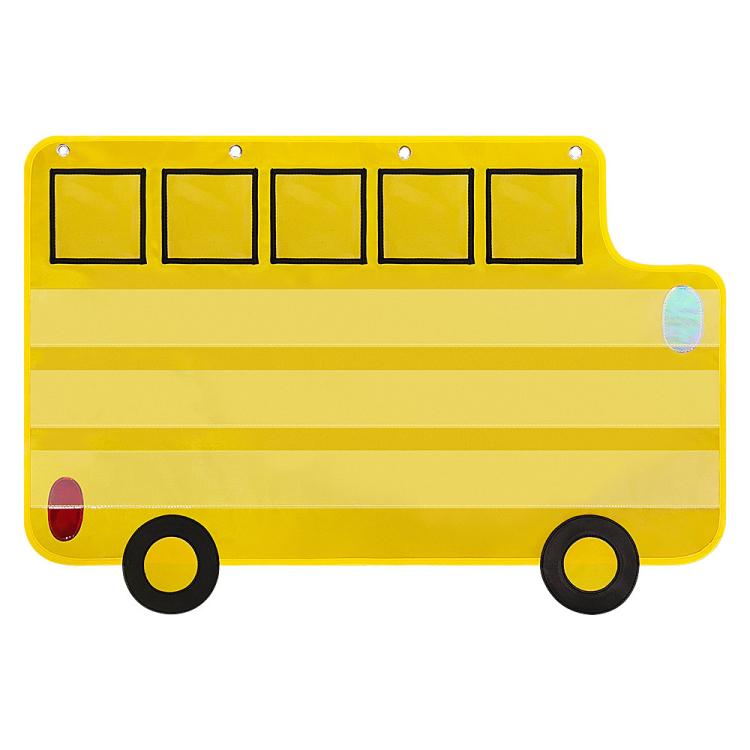 School Classroom Decorative Bus Phonics Hanging Bag, Bus Pocket Chart