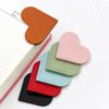 6-Piece Set Heart-Shaped Bookmark Clips Minimalist Portable PU Leather Corner Protectors