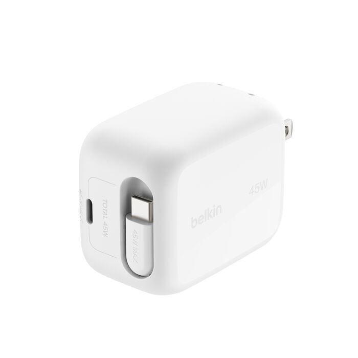 f3343664db08b59f_WCH023dqWH-boostcharge-pro-retractable-gan-wall-charger-45W-webgg-12__lz__en_US Belkin UltraCharge New Retractable GaN Wall Charger 45W, White, US Plug