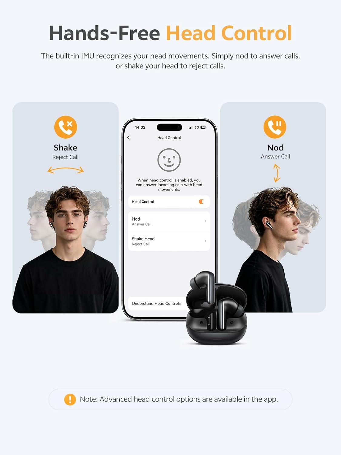 61M60r3ociL._AC_SL1500_ QCY Melobuds N65 TWS Bluetooth Earphones, 60dB AI ANC, LDAC Hi-Res IMU Room Sound, 8 ENC Microphones, Bluetooth 6.0 Multipoint, 45ms Gaming Latency, 50 Hours Battery, IPX5 Sport Water Protection
