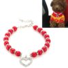 Pet Supplies Pearl Necklace Pet Collars Cat and Dog Accessories, S, M, L