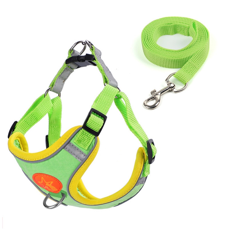 Pet Dog Harness Reflective Anti-break-off Vest-style Leash, Suede Green, Suede Classic Red, Suede Orange, Suede Cyan, Suede Coffee