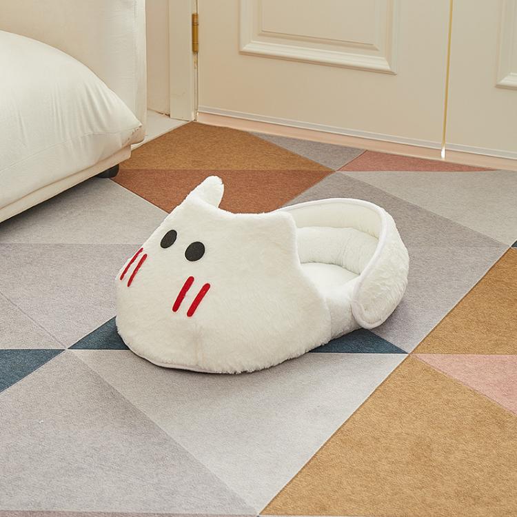 Winter-Warm Widened Semi-Enclosed Light-Blocking Pet Bed, White + S, White + M, White + L, Gray + S, Gray + M, Gray + L