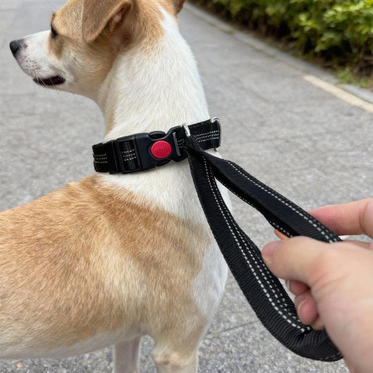 Dog Collar With Integrated Control Handle Heavy Duty Nylon Leash With Safety Lock Buckle For Medium Large Dogs