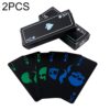 2 PCS Plastic Frosted Waterproof PVC Poker Cards, Frosted Waterproof 3.2 x 8.7cm (Blue+Green), Frosted Waterproof 3.2 x 8.7cm(Blue+Gold)