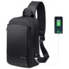 Bange BG-77112 Men Oxford Cloth Waterproof Crossbody Chest Bag with USB Port, Size: 30 x 19 x 13cm, 30 x 19 x 13cm (Black)