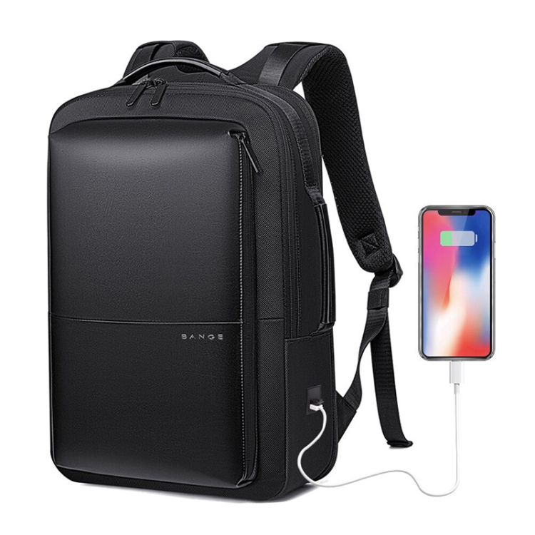 Bange BG-S53 16 inch Men Wet and Dry Separation Backpack with USB & Earphone Hole, 16 inch Black