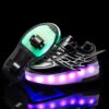 CD03 LED Double Wheel Wing Roller Skating Shoes, Size : 40, Size : 40 (Black), Size : 40 (Pink), Size : 40 (Gold), 40 (Silver)
