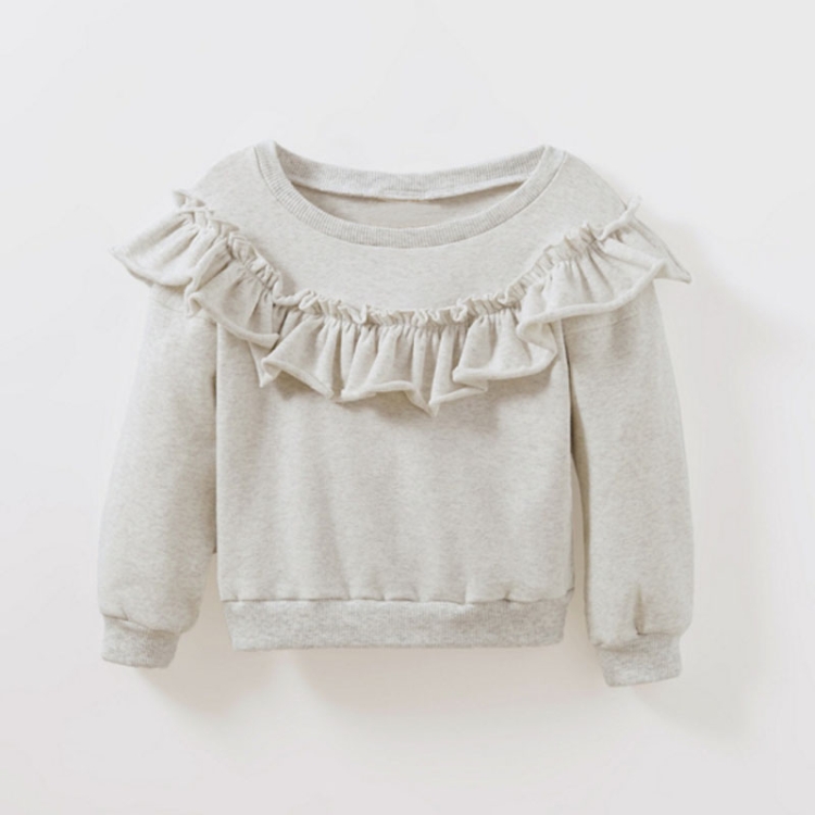 Spring and Autumn Girls Cotton Long-sleeved Ruffled Sweatshirt, 92cm, 98cm, 104cm