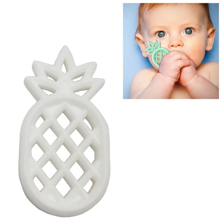 Pineapple Silicone Teether Babies Teething Pendant Nursing Soft Silicone Safe Toys for Soothe Teething Baby, White, Blue, Yellow, Black, Light Green, Purple, Grey, Light Yellow, Pink, Grass Green